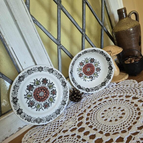 Vintage Broadhurst Kathie Winkle Small Dish & Bowl Set - Romany Pattern - Picture 3 of 10
